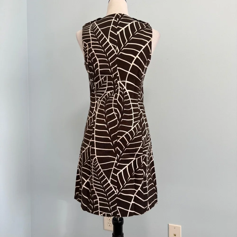 Tory Burch‎ Sleeveless Front Zipper Brown Cotton Dress Size 4